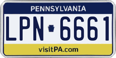 PA license plate LPN6661