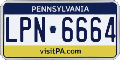 PA license plate LPN6664