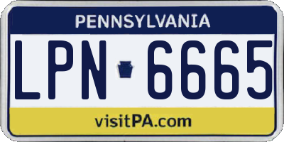 PA license plate LPN6665