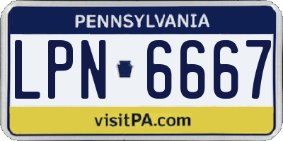 PA license plate LPN6667