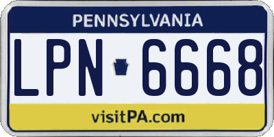 PA license plate LPN6668