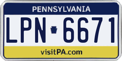 PA license plate LPN6671