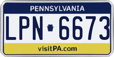 PA license plate LPN6673