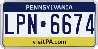 PA license plate LPN6674