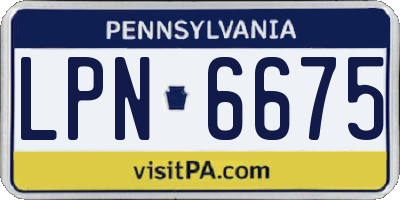 PA license plate LPN6675