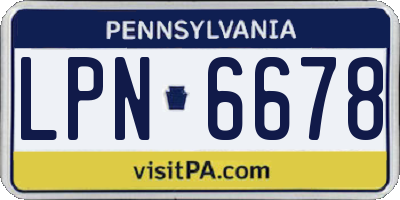 PA license plate LPN6678