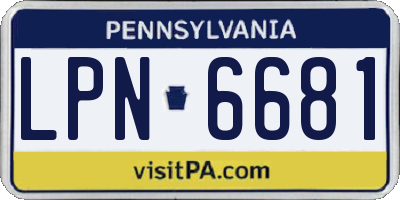 PA license plate LPN6681