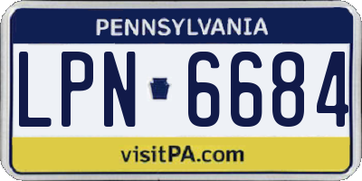 PA license plate LPN6684