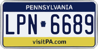 PA license plate LPN6689
