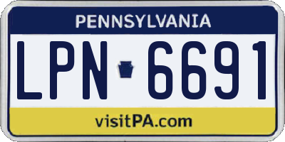 PA license plate LPN6691