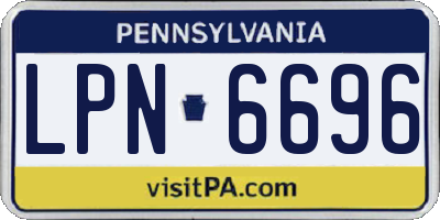 PA license plate LPN6696
