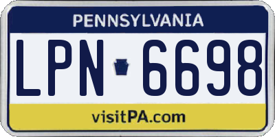 PA license plate LPN6698