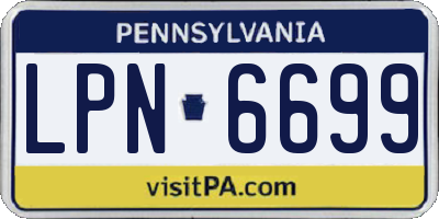 PA license plate LPN6699
