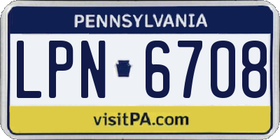 PA license plate LPN6708