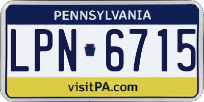 PA license plate LPN6715