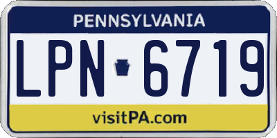 PA license plate LPN6719