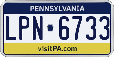 PA license plate LPN6733