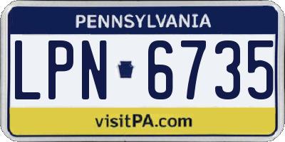 PA license plate LPN6735