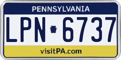 PA license plate LPN6737