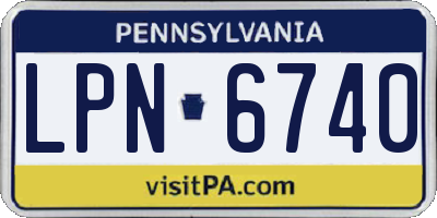 PA license plate LPN6740