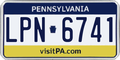 PA license plate LPN6741