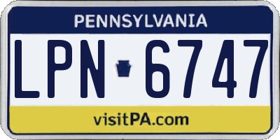 PA license plate LPN6747
