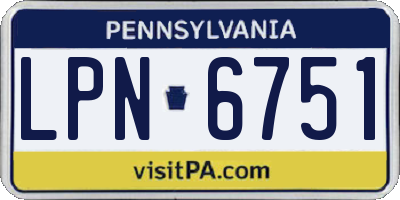 PA license plate LPN6751
