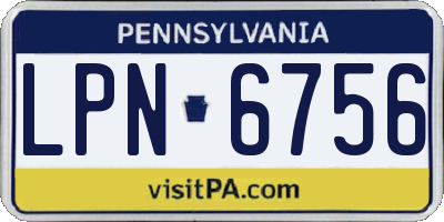 PA license plate LPN6756