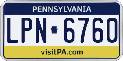 PA license plate LPN6760