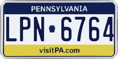 PA license plate LPN6764