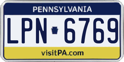 PA license plate LPN6769