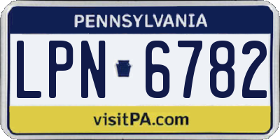 PA license plate LPN6782