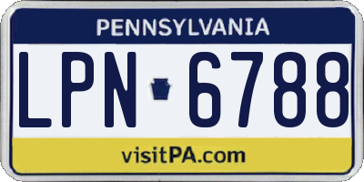 PA license plate LPN6788