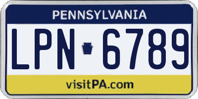 PA license plate LPN6789