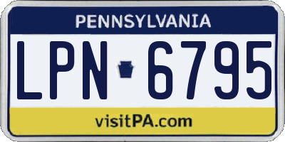 PA license plate LPN6795
