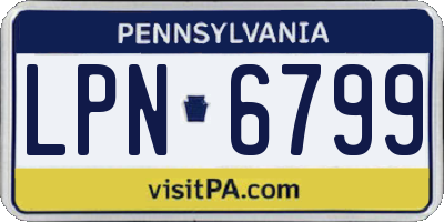 PA license plate LPN6799
