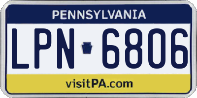 PA license plate LPN6806