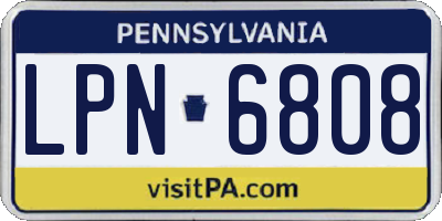 PA license plate LPN6808