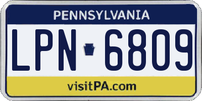 PA license plate LPN6809