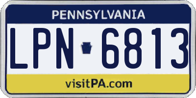 PA license plate LPN6813