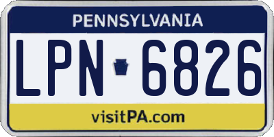 PA license plate LPN6826