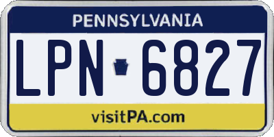 PA license plate LPN6827
