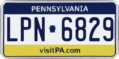 PA license plate LPN6829