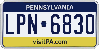 PA license plate LPN6830