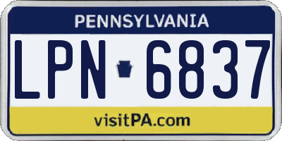 PA license plate LPN6837