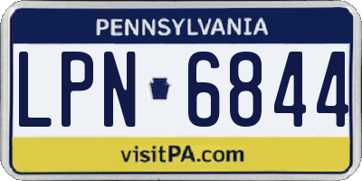 PA license plate LPN6844