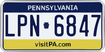 PA license plate LPN6847