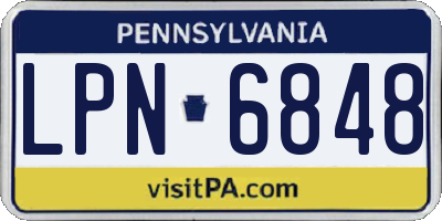 PA license plate LPN6848