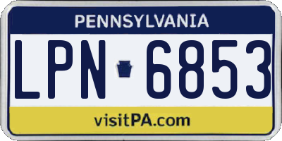 PA license plate LPN6853