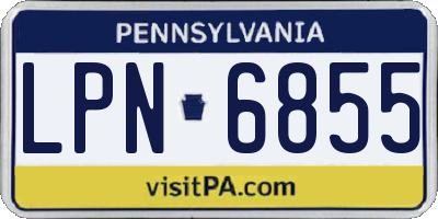 PA license plate LPN6855